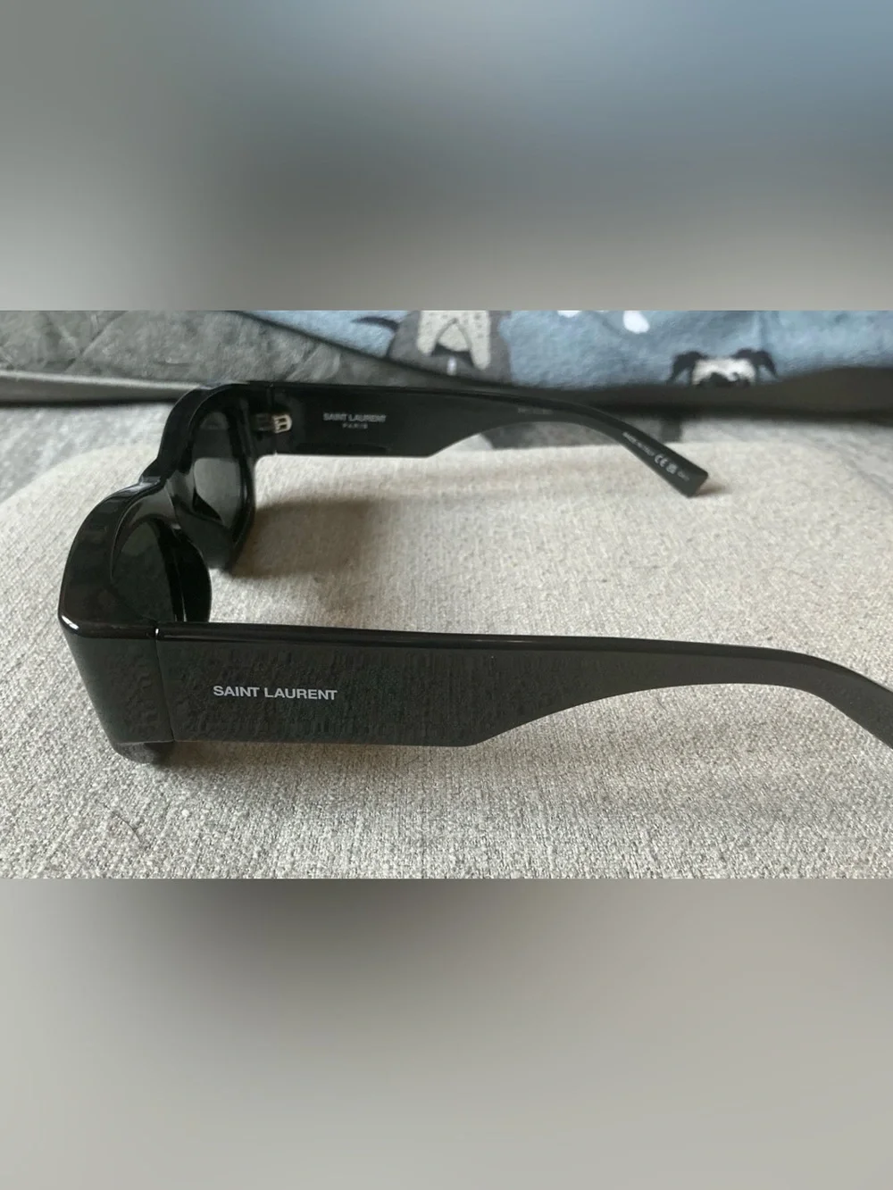 Saint Laurent Black SL 713 Rectangular Men’s Sunglasses